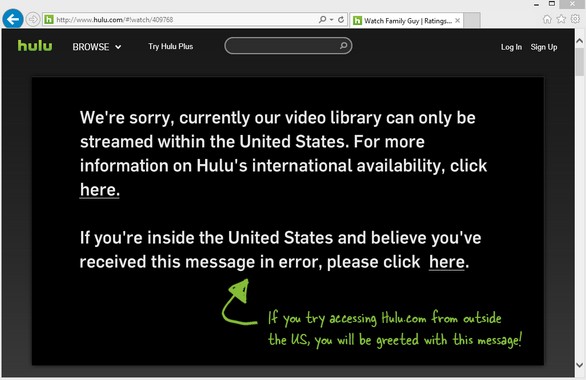 Hulu Blocked Message